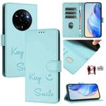 For Realme Narzo 80 Pro / 14 Pro 5G India Smile Embossing RFID Leather Phone Case(Mint Green)