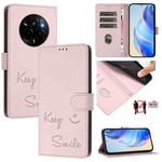 For Realme Narzo 80 Pro / 14 Pro 5G India Smile Embossing RFID Leather Phone Case(Pink)