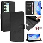 For Realme 14x Global / V70 5G / C75 5G Smile Embossing RFID Leather Phone Case(Black)