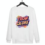 Orange Alphabet Printed Casual Loose Round Neck Sweatshirt Print On Your Demand, Size:L(White)