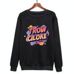 Orange Alphabet Printed Casual Loose Round Neck Sweatshirt Print On Your Demand, Size:L(Black)