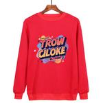 Orange Alphabet Printed Casual Loose Round Neck Sweatshirt Print On Your Demand, Size:XXL(Red)