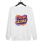 Orange Alphabet Printed Casual Loose Round Neck Sweatshirt Print On Your Demand, Size:XXXL(White)