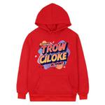 Orange Alphabet Printed Fleece Hooded Sweatshirt Print On Your Demand, Size:XS(Red)