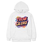 Orange Alphabet Printed Fleece Hooded Sweatshirt Print On Your Demand, Size:S(White)