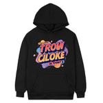 Orange Alphabet Printed Fleece Hooded Sweatshirt Print On Your Demand, Size:S(Black)