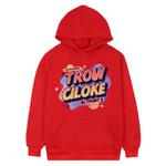 Orange Alphabet Printed Fleece Hooded Sweatshirt Print On Your Demand, Size:M(Red)