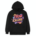 Orange Alphabet Printed Fleece Hooded Sweatshirt Print On Your Demand, Size:L(Black)