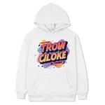 Orange Alphabet Printed Fleece Hooded Sweatshirt Print On Your Demand, Size:XXL(White)