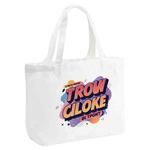 Orange Alphabet Printed Canvas Handbag Digital Print On Your Demand, Size:30x40x10cm(White)