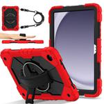 For Samsung Galaxy Tab A9+ Contrast Color Robot Silicone Hybrid PC Tablet Case(Red Black)