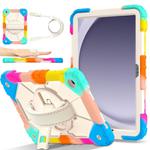For Samsung Galaxy Tab A9+ Contrast Color Robot Silicone Hybrid PC Tablet Case(Colorful Blue)