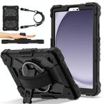 For Samsung Galaxy Tab A9 Contrast Color Robot Silicone Hybrid PC Tablet Case(Black)