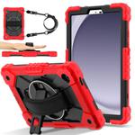 For Samsung Galaxy Tab A9 Contrast Color Robot Silicone Hybrid PC Tablet Case(Red Black)