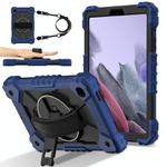 For Samsung Galaxy Tab A7 Lite Contrast Color Robot Silicone Hybrid PC Tablet Case(Navy Black)