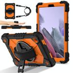 For Samsung Galaxy Tab A7 Lite Contrast Color Robot Silicone Hybrid PC Tablet Case(Black Orange)