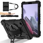 For Samsung Galaxy Tab A7 Lite Contrast Color Robot Silicone Hybrid PC Tablet Case(Black)