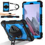 For Samsung Galaxy Tab A7 Lite Contrast Color Robot Silicone Hybrid PC Tablet Case(Black Blue)