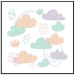 Clouds Decorative Painting with PS Frame Print On Your Demand, Size:90x90cm