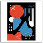 Abstract Doodle Decorative Painting with PS Frame Print On Your Demand, Size:50x50cm