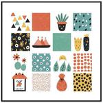 Grid Decorative Painting with PS Frame Print On Your Demand, Size:30x30cm