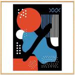 Abstract Doodle Decorative Painting with Aluminum Alloy Frame Print On Your Demand, Size:30x30cm