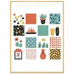 Grid Decorative Painting with Aluminum Alloy Frame Print On Your Demand, Size:15x20cm