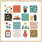 Grid Decorative Painting with Aluminum Alloy Frame Print On Your Demand, Size:90x90cm