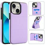 For iPhone 13 mini Tri-fold Holder Leather Phone Case with Card Slot(Light Purple)