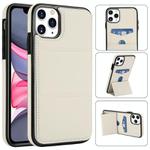 For iPhone 11 Pro Max Tri-fold Holder Leather Phone Case with Card Slot(White)