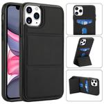 For iPhone 11 Pro Max Tri-fold Holder Leather Phone Case with Card Slot(Black)