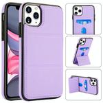 For iPhone 11 Pro Max Tri-fold Holder Leather Phone Case with Card Slot(Light Purple)