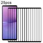 For Sony Xperia 10 V / 10 VI 25pcs Silk Printing High Aluminum Full Screen Tempered Glass Film