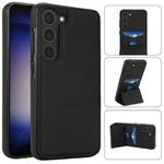 For Samsung Galaxy S23 5G Tri-fold Holder Leather Phone Case with Card Slot(Black)