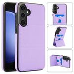 For Samsung Galaxy S23 FE 5G Tri-fold Holder Leather Phone Case with Card Slot(Light Purple)