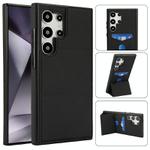 For Samsung Galaxy S24 Ultra 5G Tri-fold Holder Leather Phone Case with Card Slot(Black)
