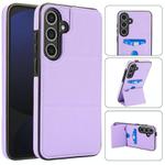 For Samsung Galaxy S24+ 5G Tri-fold Holder Leather Phone Case with Card Slot(Light Purple)