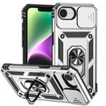 For iPhone 16e Sliding Camshield Holder Phone Case(Silver)