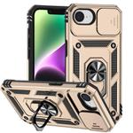 For iPhone 16e Sliding Camshield Holder Phone Case(Gold)