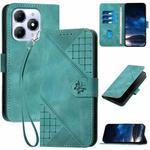 For Itel A90 Grid Butterfly Embossed Pattern Leather Phone Case with Lanyard(Light Blue)
