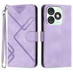 For Itel A50 Line Pattern Skin Feel Leather Phone Case(Light Purple)