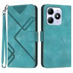 For Itel A90 Line Pattern Skin Feel Leather Phone Case(Light Blue)
