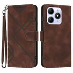 For Itel A90 Line Pattern Skin Feel Leather Phone Case(Coffee)