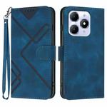 For Itel A90 Line Pattern Skin Feel Leather Phone Case(Royal Blue)