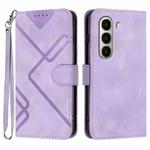 For Itel A95 5G Line Pattern Skin Feel Leather Phone Case(Light Purple)