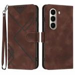 For Itel A95 5G Line Pattern Skin Feel Leather Phone Case(Coffee)