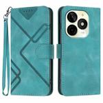 For Itel P65C Line Pattern Skin Feel Leather Phone Case(Light Blue)