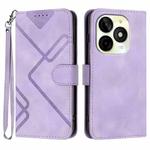 For Itel P65C Line Pattern Skin Feel Leather Phone Case(Light Purple)