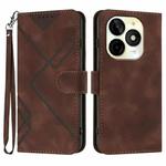 For Itel P65C Line Pattern Skin Feel Leather Phone Case(Coffee)