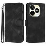 For Itel P65C Line Pattern Skin Feel Leather Phone Case(Black)